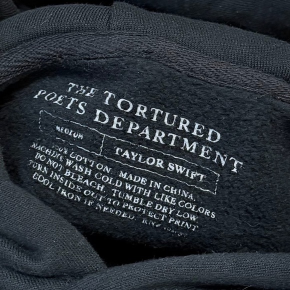 Taylor Swift TTPD Black Hoodie Sweater - Picture 3 of 3